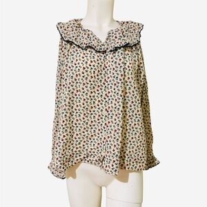 DOEN Seychelle Top in Wild Bayberry Bloom Print M